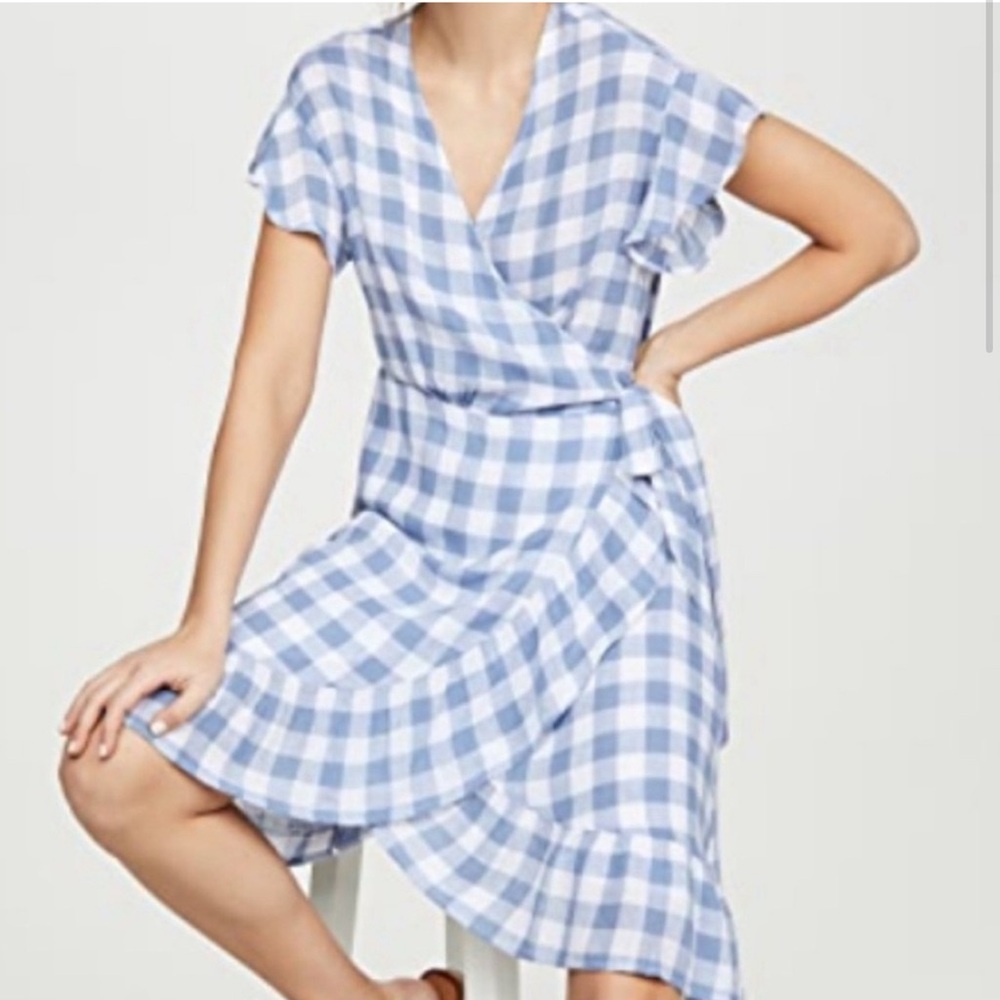 Rails Gingham Wrap Dress Size Medium - image 1